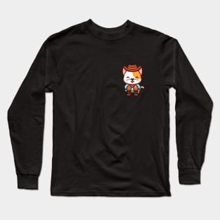 Cute Cat Sheriff Long Sleeve T-Shirt